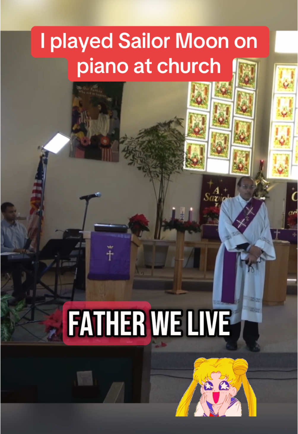 I played Sailor on piano at church #sailormoon #anime #publicpiano #moonlightdensetsu #weeb #piano 