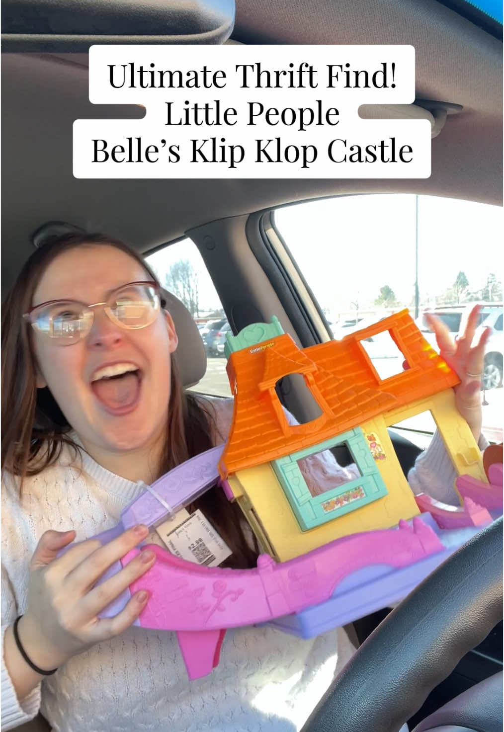 If you’re on @Fisher-Price Little People TikTok, then you know how good this find is! I still can’t even believe it! Now to find the horses! #fisherprice #littlepeople #klipklop #thrifting #momhumor 