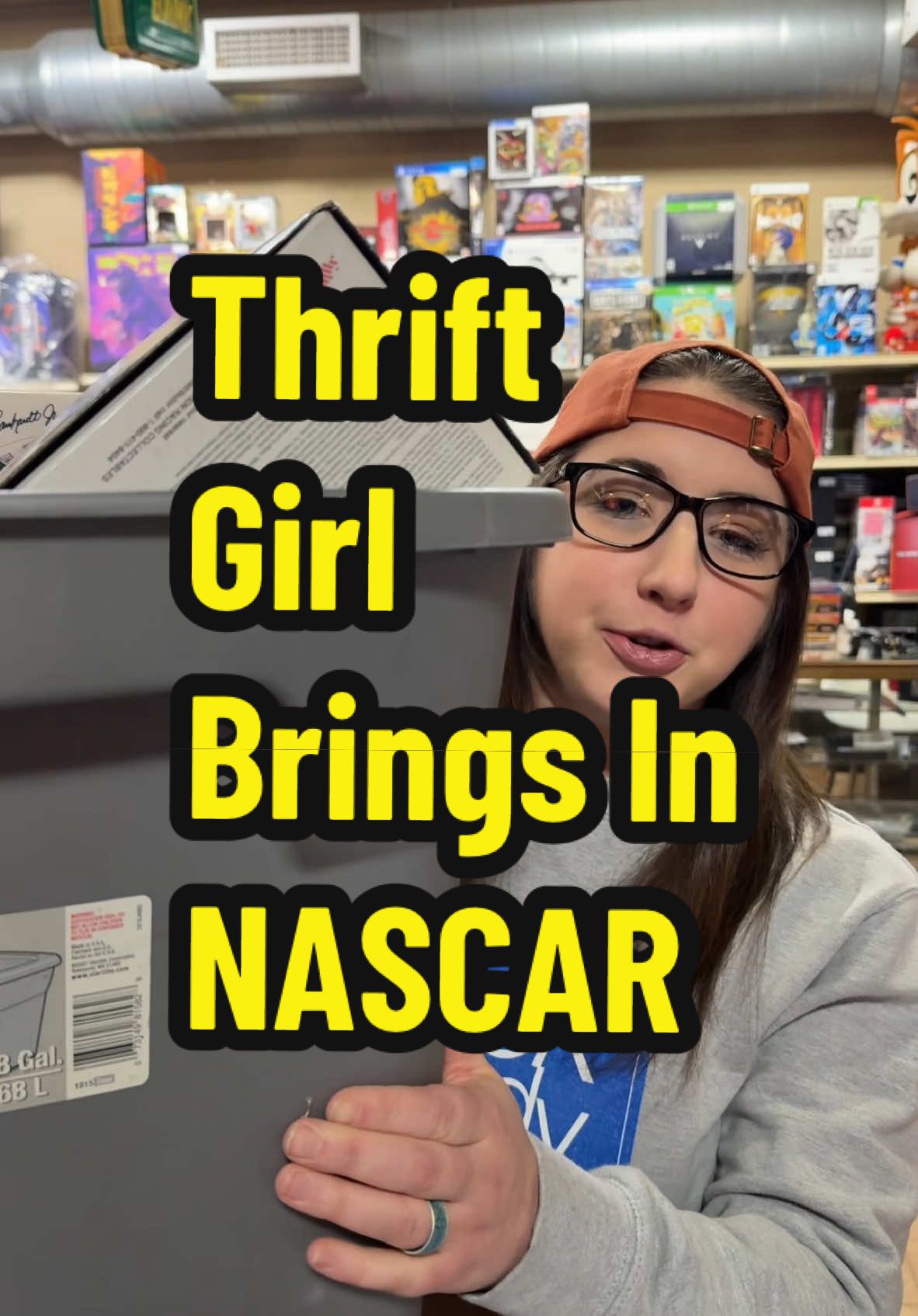 Thrift girl try’s to sell NASCAR collectibles. #nascar #diecast 