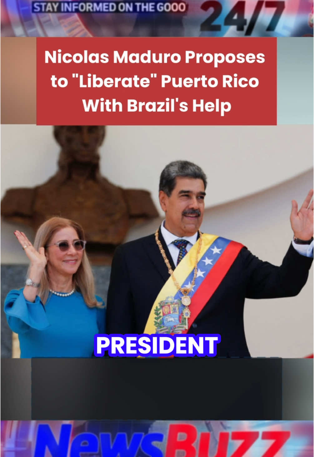 Venezuelan President Nicolas Maduro suggested he would invade Puerto Rico to liberate it from the United States. #venezuela #southamerica  #puertorico #president #rico #news #fy #fyf #fyp 