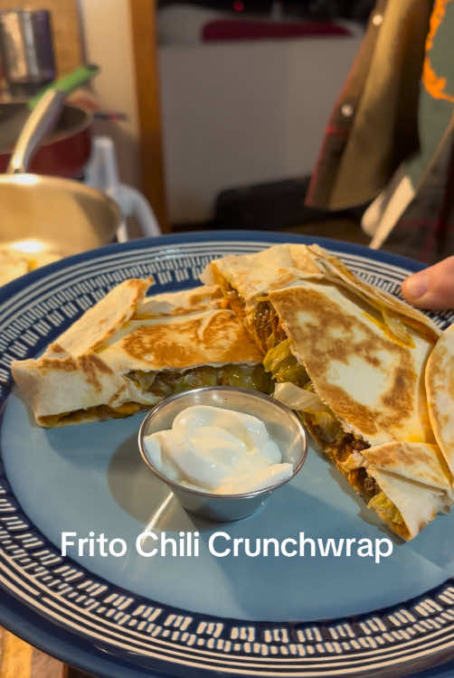 Frito Chili Crunchwrap! #fy #fyp #foryou #drunkenyumyums #fritos #chili #crunchwrap #Recipe #cooking 