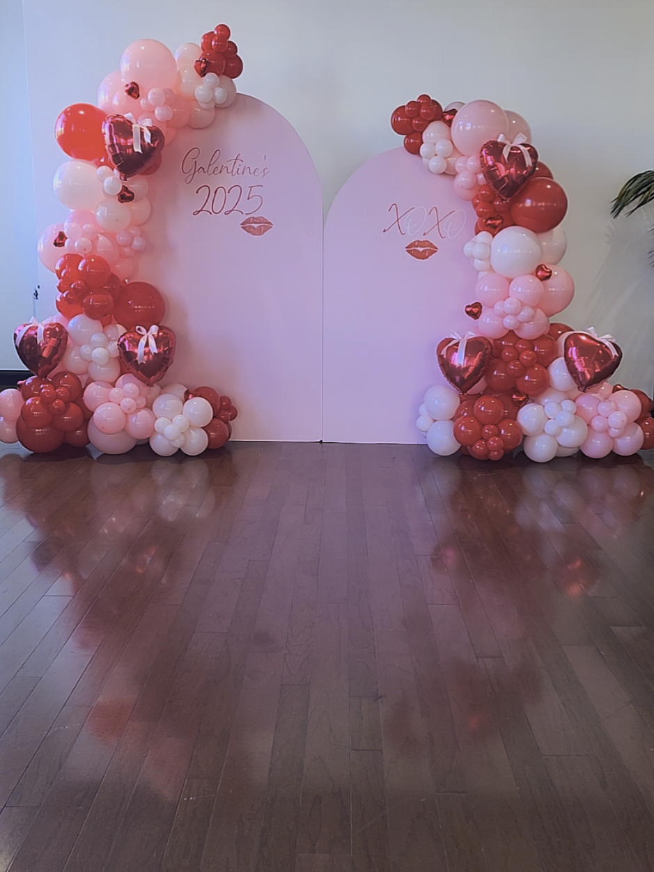 Would you like to be my next client?💕 Take a look at this stunning Galentine's Day setup I created at the @LashDollCat studio in Exeter. It turned out absolutely gorgeous!💕 Reach out to me to plan your next event. Thank you! #galentine #galentineballoondisplay  #galentinesparty #galentinesballoons#galentinesday  #balloonelegancebymaryv #todoballoons 