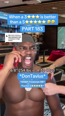 Replying to @wyatt When a 3⭐️⭐️⭐️ is better than a 5⭐️⭐️⭐️⭐️⭐️ 🤣🤣 #football #footballtiktok #thaddboii #bama #alabamafootball #3starvs5star #lsufootball #dontavius #jacksonblaziken #cju 