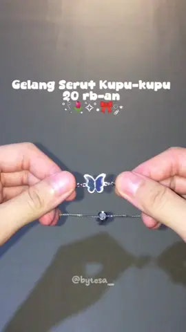 Gelang serut titanium kupu-kupu super cantik, cuman 20 rb-an aja, belinya di keranjang kuning pojok kiri bawah ya 💛 #gelang #bracelet #gelangwanita #gelangserut #gelangtitanium #gelangaesthetic #fypシ゚ 