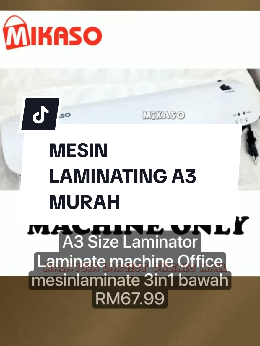 A3 Size Laminator Laminate machine Office mesinlaminate 3in1 bawah RM67.99 Cepat - Tamat esok! #a3sizelaminator #a3sizelaminate #a3laminatingmachine #mesinlaminating #mesinlaminate #videos #viral #tiktokmalaysia #murah #mikaso