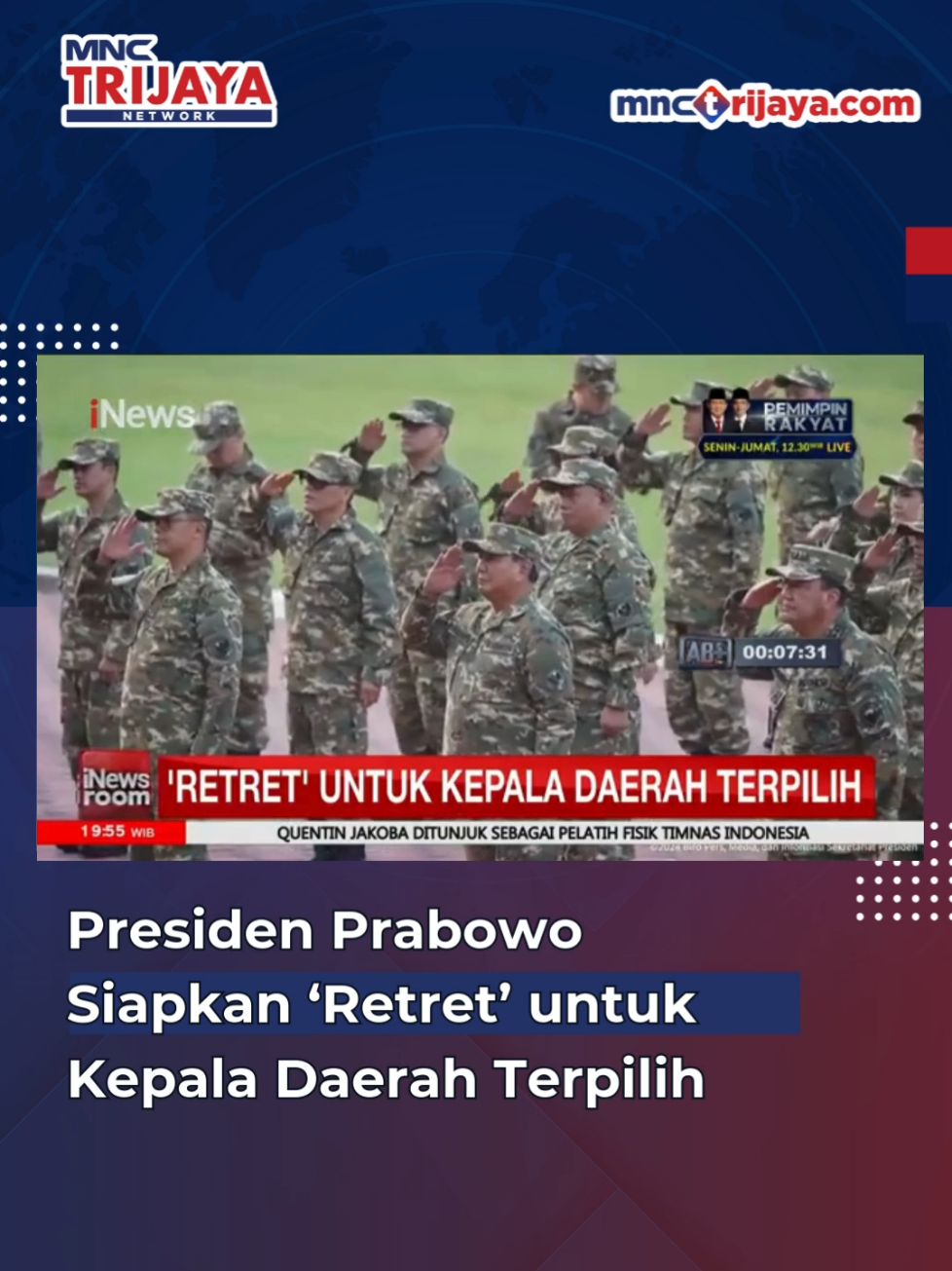 'Retret' untuk kepala daerah terpilih #trijayafm #prabowo 