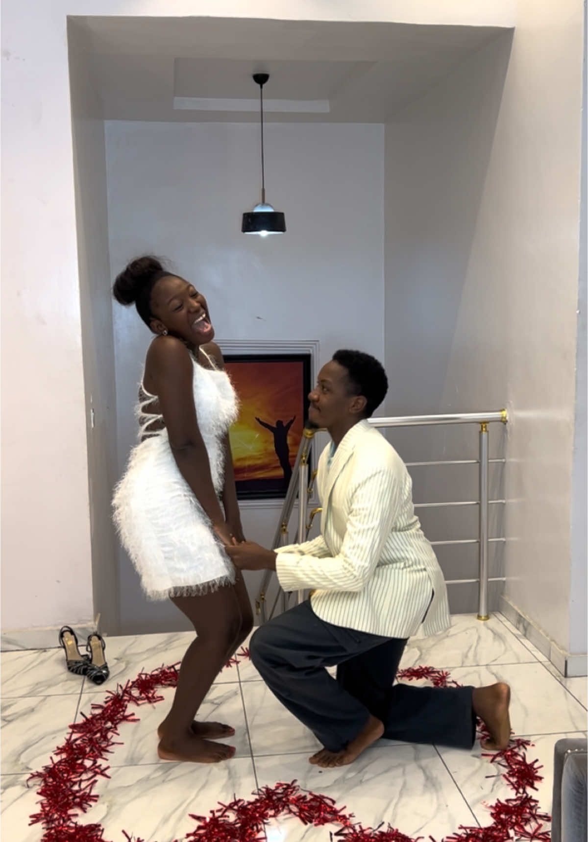 My unromantic man finally tried to do something romantic🤣 #funnycouple #funnyvideo #videostomakeyoulaugh #nigeriantiktok #nigeriantiktokcouple #Relationship #dating #laughter #funnytiktokcouple #proposal 