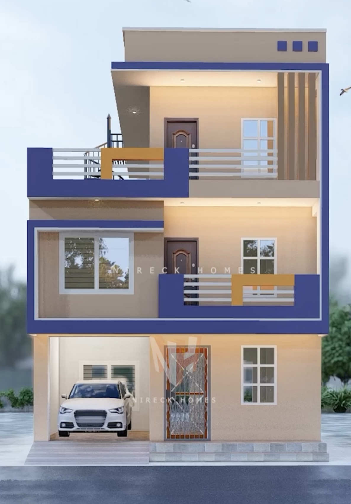 Beautiful House Design in Damauli Chapaghat by NIRECK HOMES 🥰