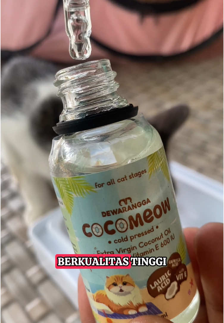 CocoMeow terbuat dari 100% Pure Coconut Oil yang di produksi melalui proses Cold Pressed sehingga menghasilkan Extra Virgin Coconut Oil berkualitas tinggi dan diperkaya dengan Lauric Acid + Extra Vitamin E 600 IU, efektif untuk memberikan perlindungan pada Kulit & Bulu, meningkatkan imunitas, dan menjaga sistem pencernaan Kucing. CocoMeow memiliki 4 Manfaat Utama yang baik untuk kesehatan kucing favoritmu, diantaranya : 1. Memelihara Kesehatan Kulit & Bulu. 2. Mengatasi Kulit Berjamur dan Kerontokan Bulu. 3. Meningkatkan Daya Tahan Tubuh. 4. Menjaga Sistem Pencernaan Cara Pemakaian CocoMeow Super Gampang! 1. Pemakaian Dari Dalam (Oral) : • Berikan langsung ke mulut Kucing dengan pipet. • Tambahkan ke Wet Food / Snack favorit kucingmu. 1. Pemakaian Dari Luar (Topikal) : • Oleskan langsung pada area kulit yang bermasalah (Luka, Iritasi, atau Kulit Kering). Anjuran Pemakaian CocoMeow : Pemakaian Dari Dalam (Oral): Kunjungi toko › • Kucing Dewasa: 10 Tetes / Hari • Kucing Anak (Kitten) : 5 Tetes / Hari Pemakaian Dari Luar (Topikal) : • Gunakan secara rutin 2 kali / Hari hingga kulit pulih. #kucinglucu #EVCOkucing #dewarangga #Cocomeow #EVCO+VitE600IU