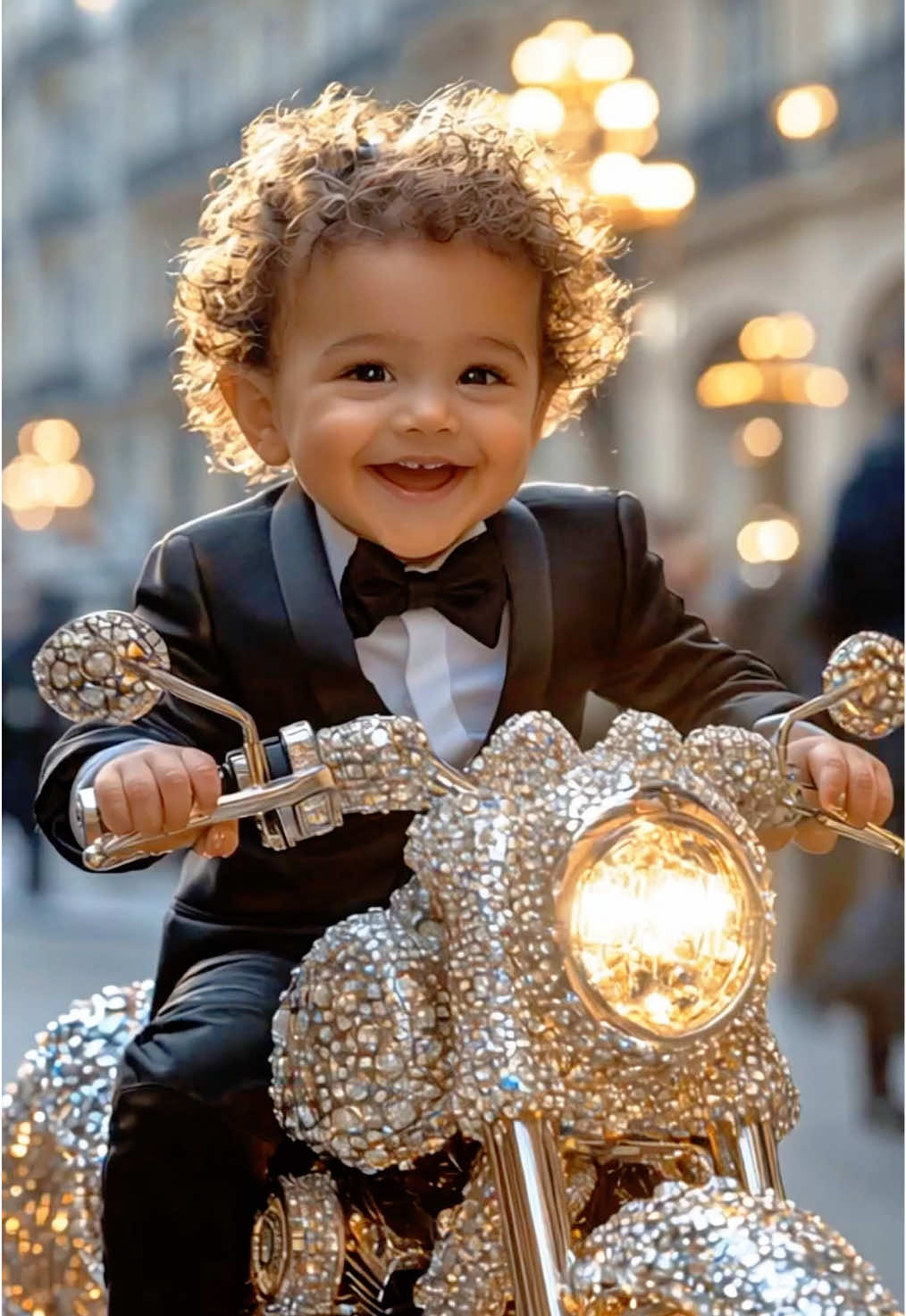 Cute Baby Moto Fashion Show 🛵😘 #baby #cutebaby #babyvideos #babyshorts #AI #moto #fyp #viral #kawaii #BabyFashionShow #ForYou #bebes 