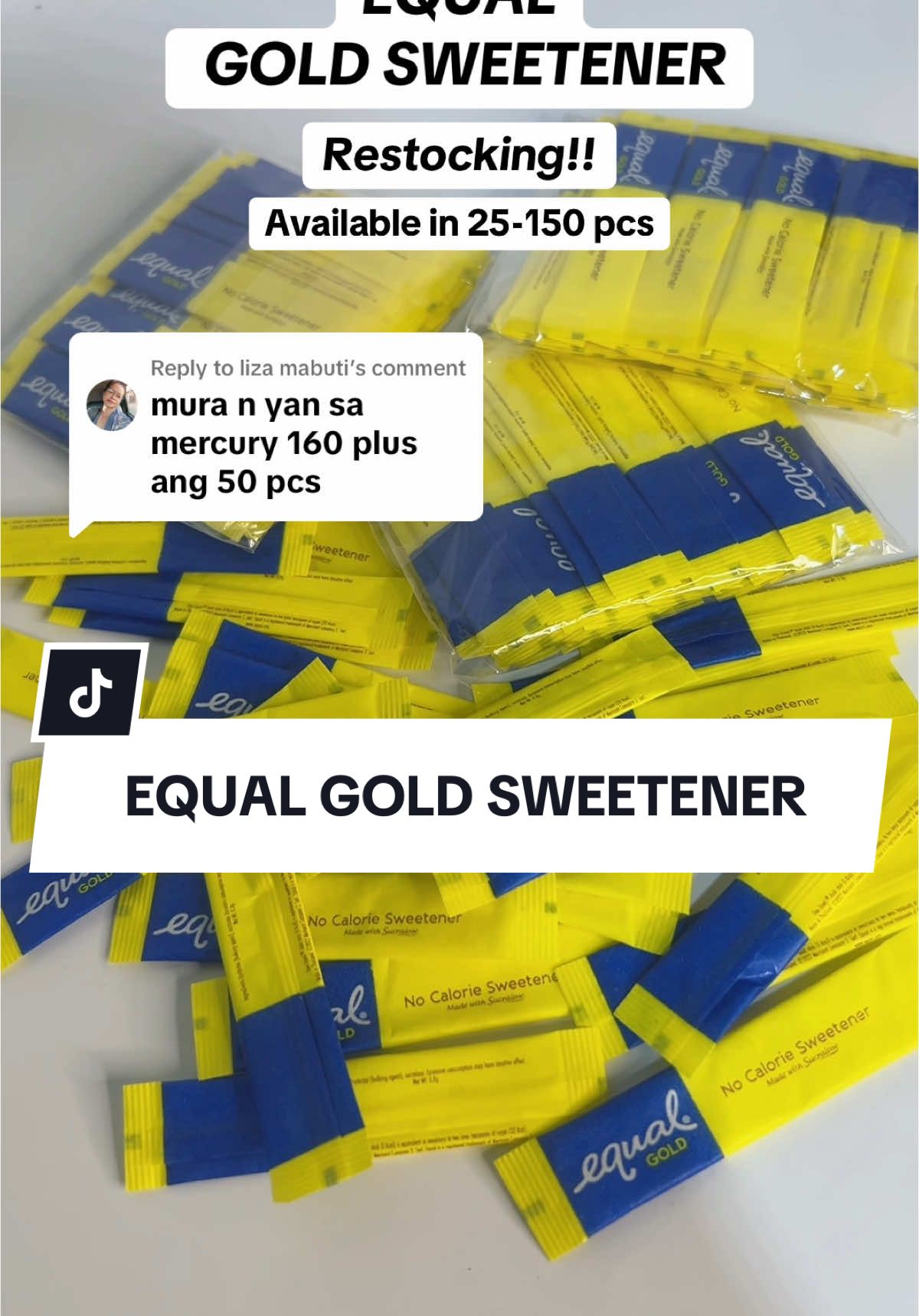 Replying to @liza mabuti equal gold sweetener #equalgold #equalgoldsweeteener #equalgoldswetener #steviasweetener 