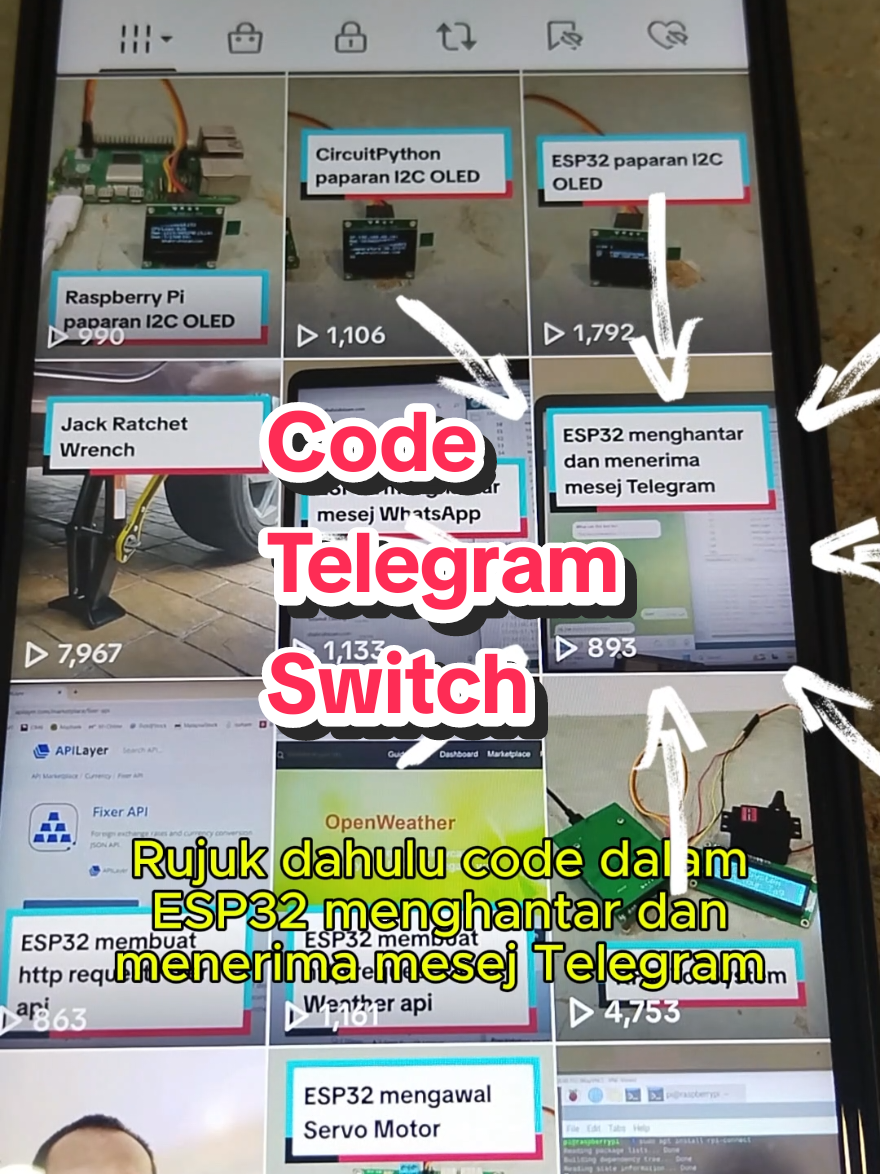 Replying to @1jumaev Code Telegram Switch #shahrulnizam #esp32 #iot #telegram #switch 