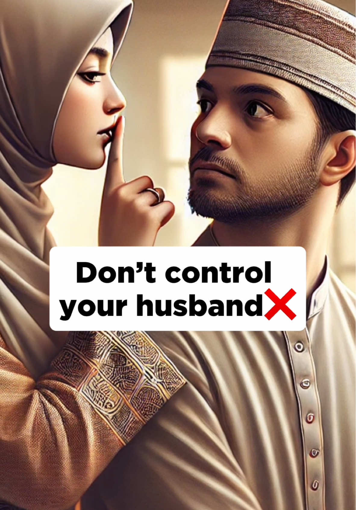 Don’t control your husband❌📣 #muslimtiktok #islamicreminder #nikah #marriage #islamic_video #couple #foryourpage 