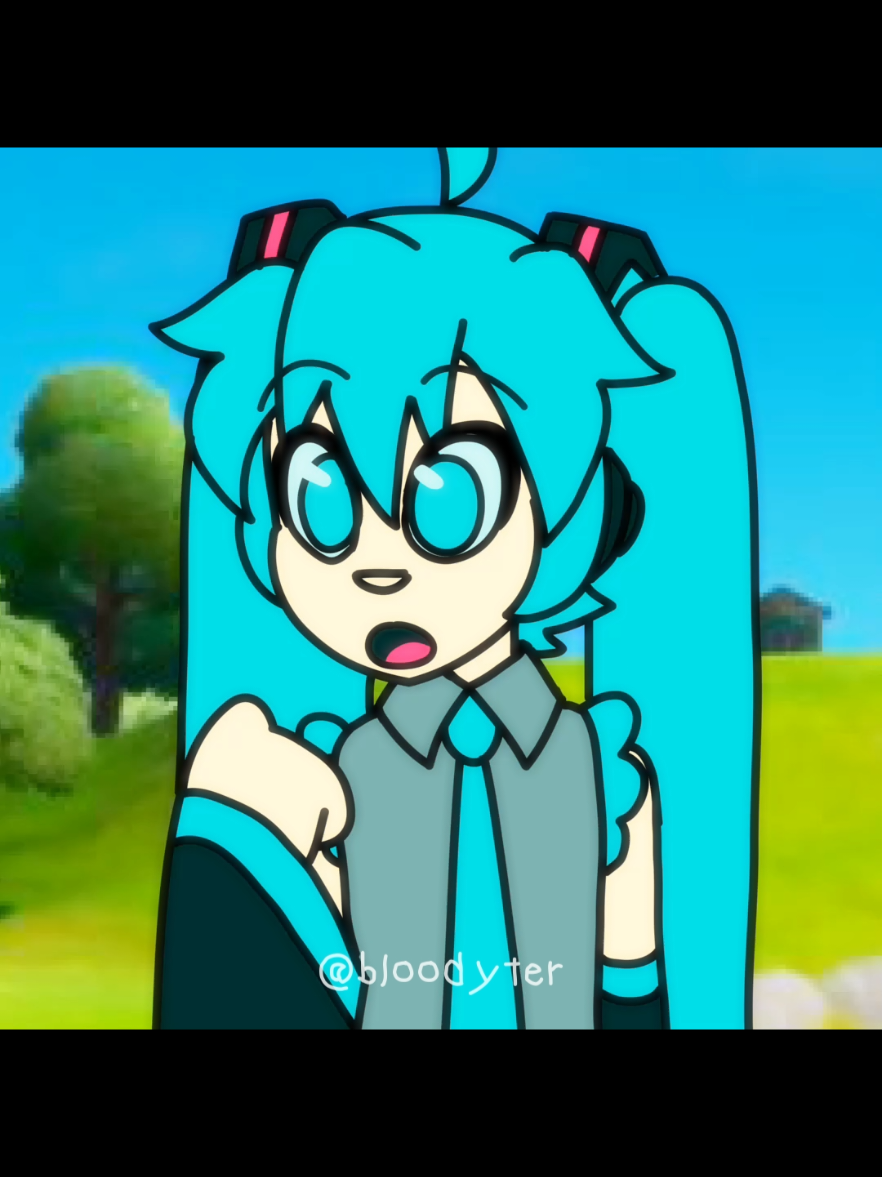 MIKU EN FORTNITE WAAAA (algo lazy pero buenopp) #fortnite #hatsunemiku #miku #fortnitememes #skin #animation 