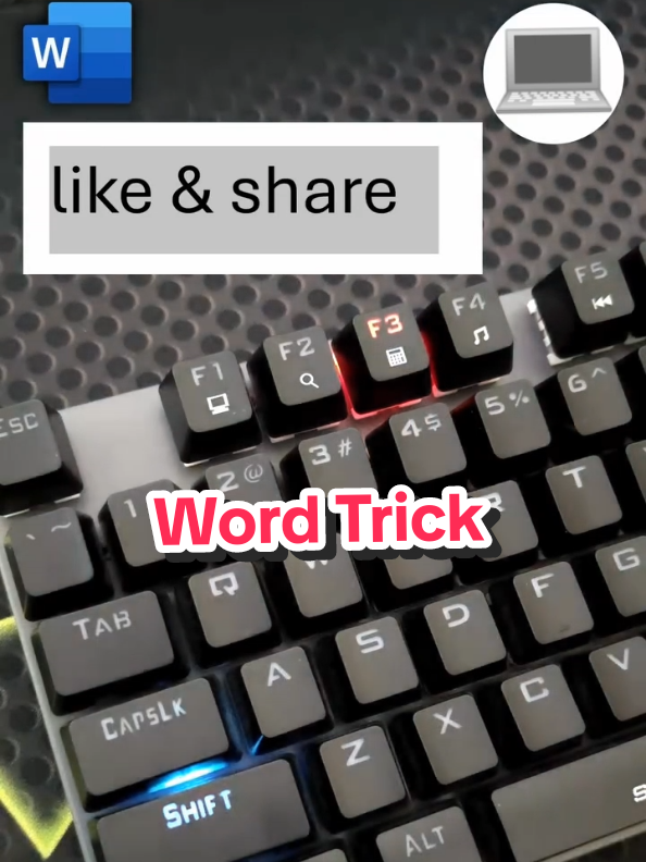 Word Trick | Change Text in Small, Capital Letters  #foryou #foryoupagе #fyp  #computer #tech #trick  #word #laptop #computer #pc #windows #tech #viral #reels #shorts