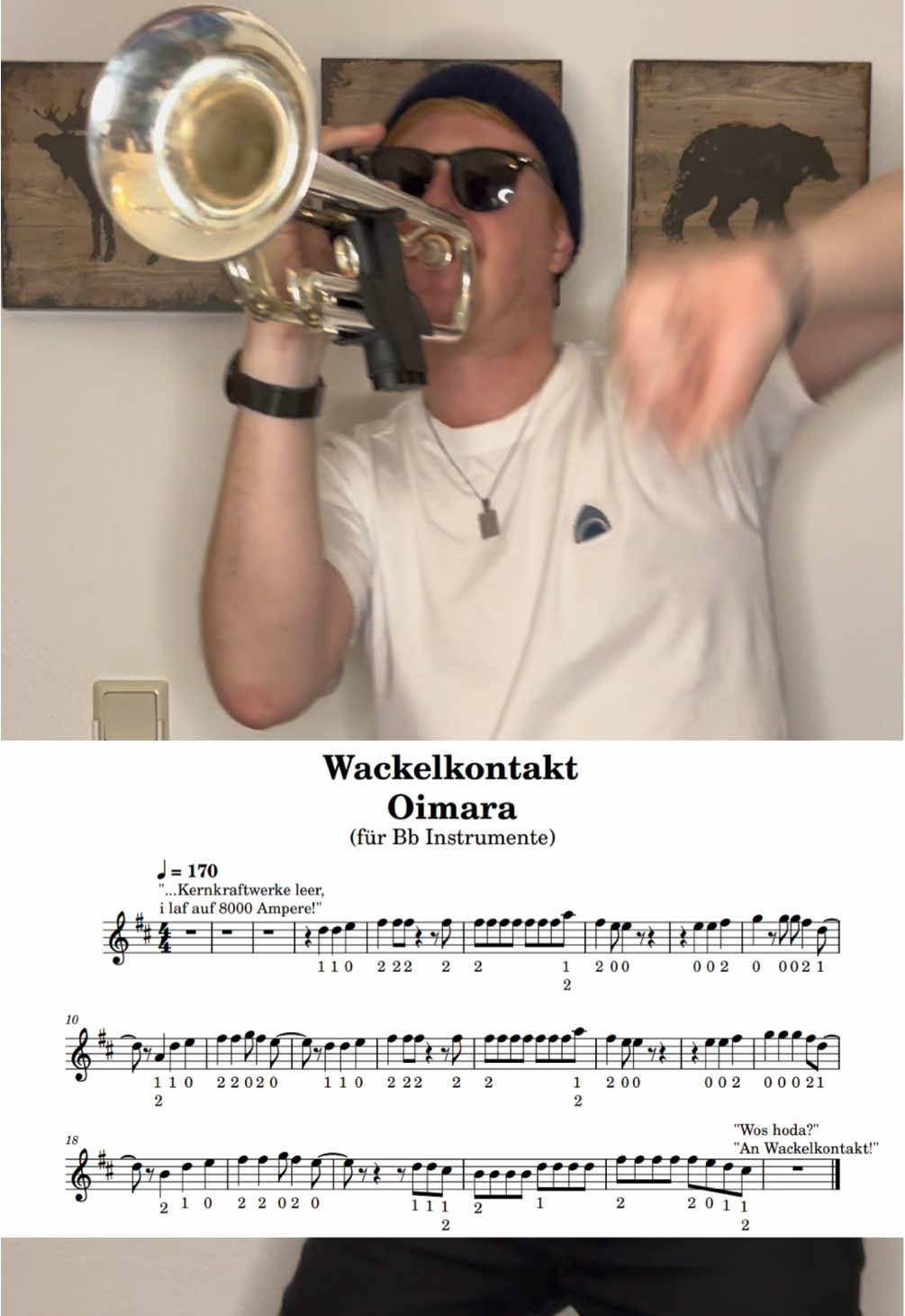 Wackelkontakt - @OIMARA_der.Barde.vom.Tegernsee (Trumpetcover) #LANÄ #trumpet #trompete #LearnOnTikTok #sheetmusic #apresski #wackelkontakt #oimara #CapCut 