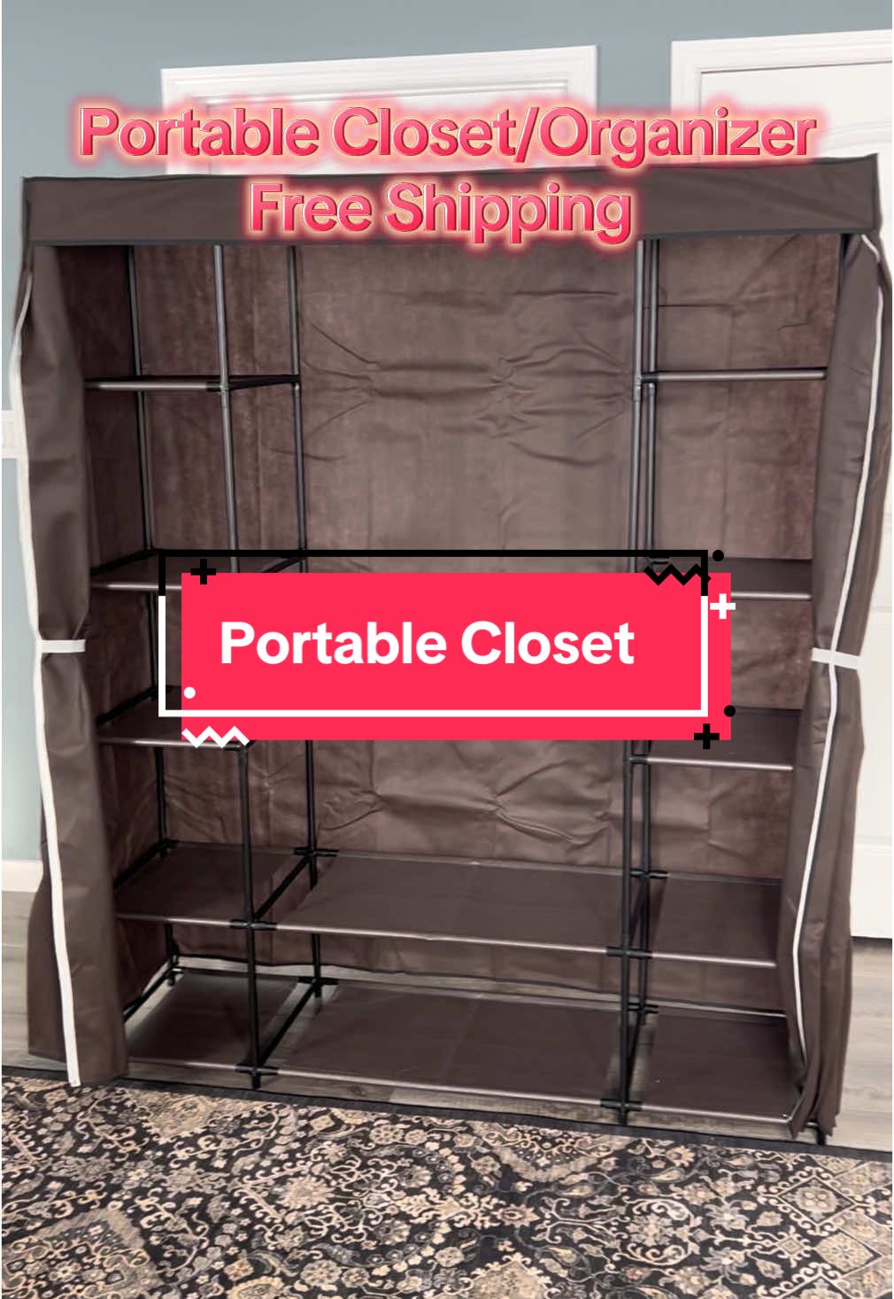 Portable Wardrobe, Closet, Organizer #shelvesideas #portablecloset #portablewardrobe #closet #organizerhome 