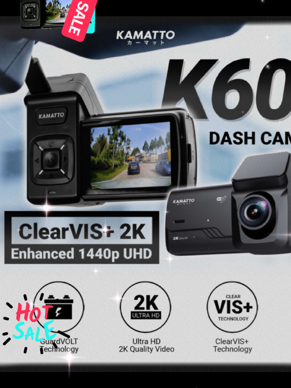 [FREE WIRE KIT] Kamatto Dashcam K60 2K 1440P Ultra HD WIFI App Parking Surveillance Car Recorder With Screen! #fypageシ #fypシ゚ #fypviralシviral #fyppppppppppppppppppppppp #dashcam