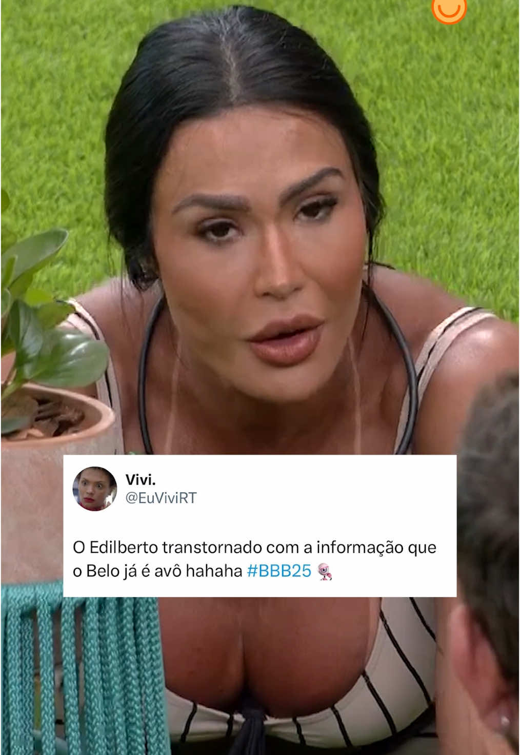 O Edilberto chocado com a Gracyanne dizendo que o Belo já é avô! 😂🗣️ #BBB25 #BBB #gshow 