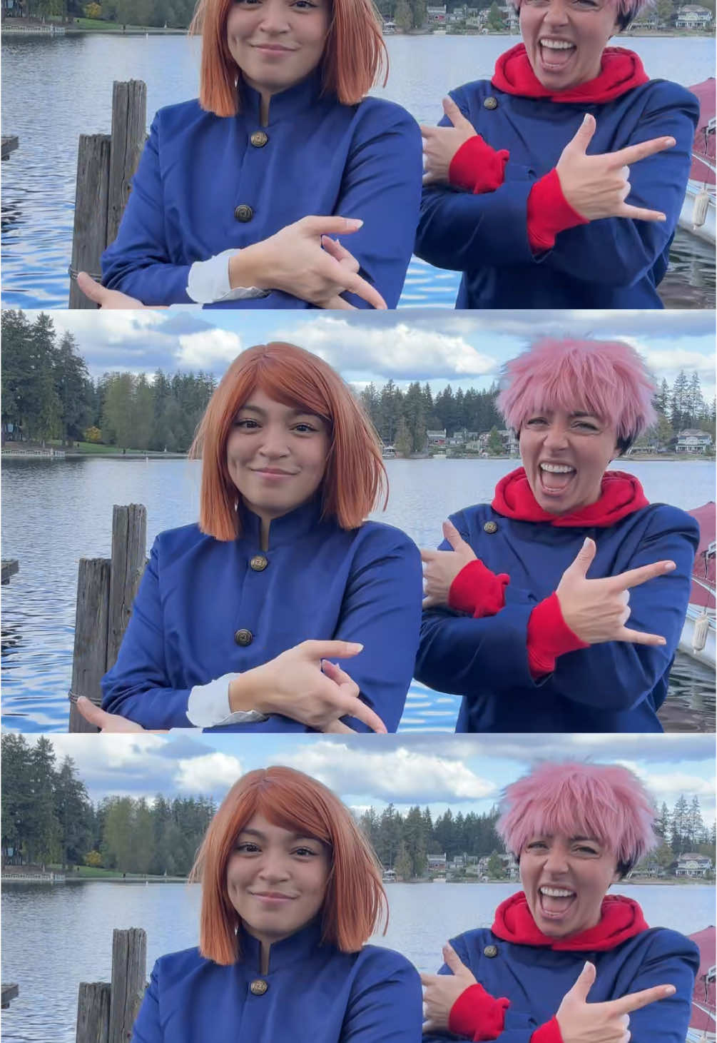 this is the closest we got to not breaking character @@Lohi##jjk##jujutsukaisen##itadoriyuuji##nobarakugisaki##cosplay##itadori