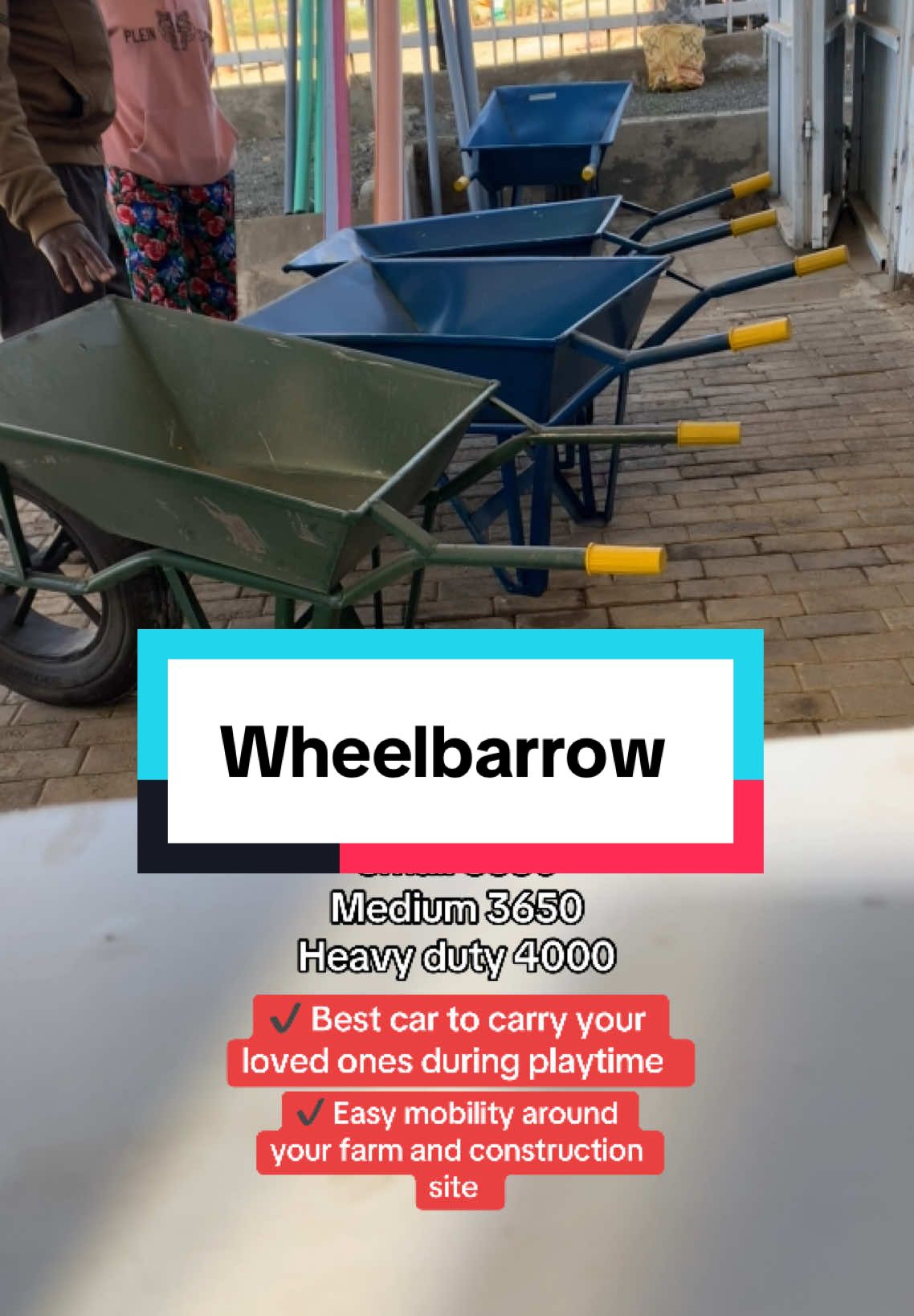 Three sizes of wheelbarrow to choose from, two colors to choose from. Small wheelbarrow 3550 Medium wheelbarrow 3650 Heavy duty big wheelbarrow 4000 📍Nyahururu, opposite Rubis, former Gulf  Call / WhatsApp 0791 229 945  #onestopconstructionoutlet #hardwarestorenyahururu #peaklegacyafrica #peaklegacyhardware #wheelbarrowchallenge #wheelbarrow #wheelbarrowfun #wheelbarrowforsale 