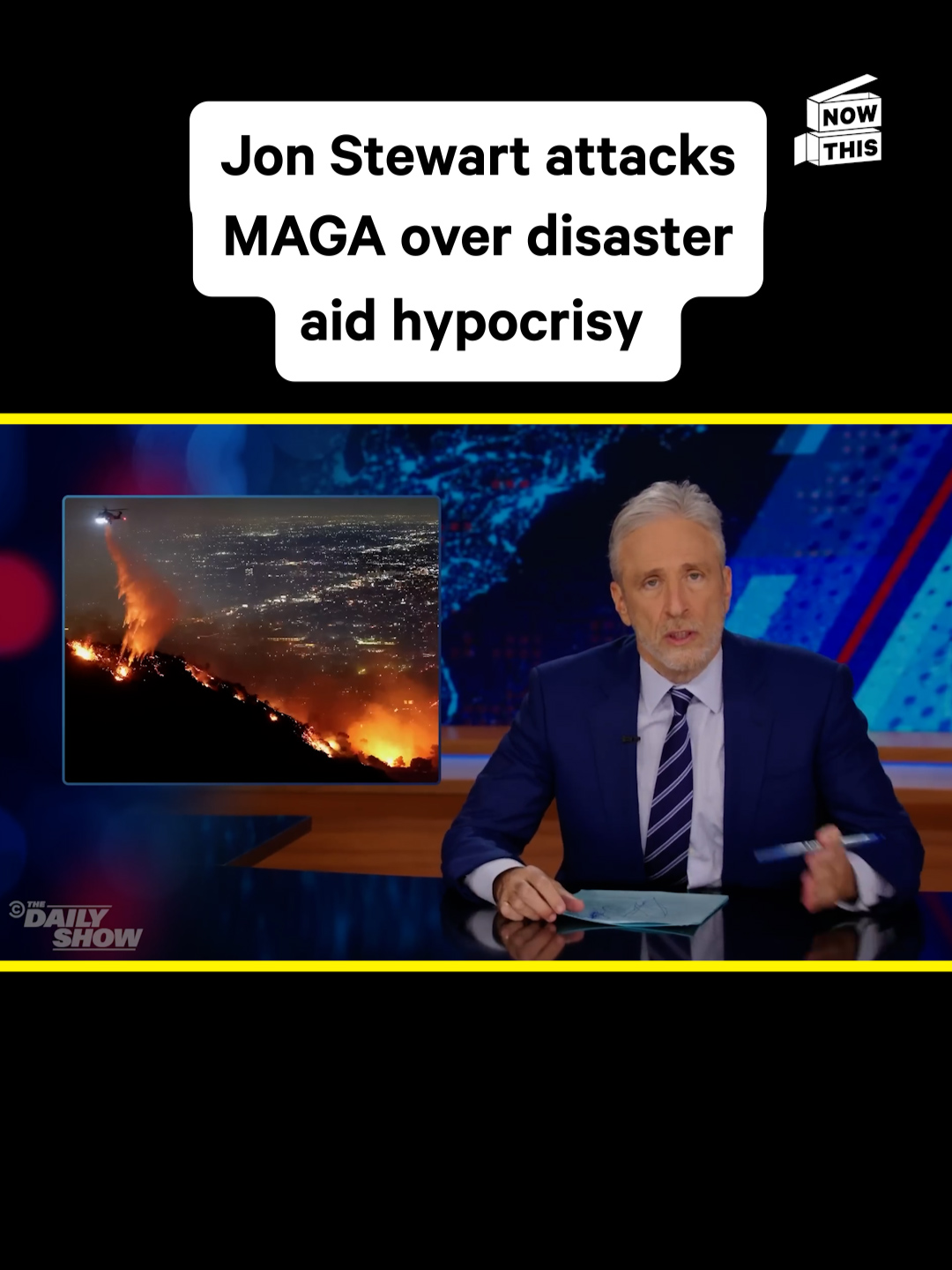 Jon Stewart delivers a brilliant takedown of GOP members threatening to withhold disaster relief from Californians #jonstewart #maga #disasteraid