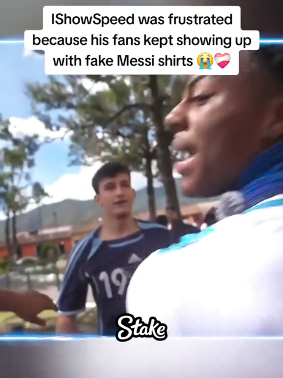 IShowSpeed was frustrated because his fans kept showing up with fake Messi shirts 😭❤️‍🩹 #ishowspeed #fyp 