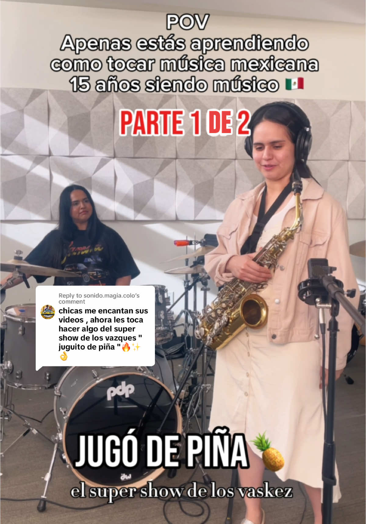 Replying to @sonido.magia.colo Aprendiendo Jugo de Piña con @vashtiruby 🍍🎷 La Seguna Parte ya está publicada 🙏 #foryou #fyp #jugodepina #jugodepiña #elsupershowdelosvaskez #elsupershowdelosvasquez #Cumbia 