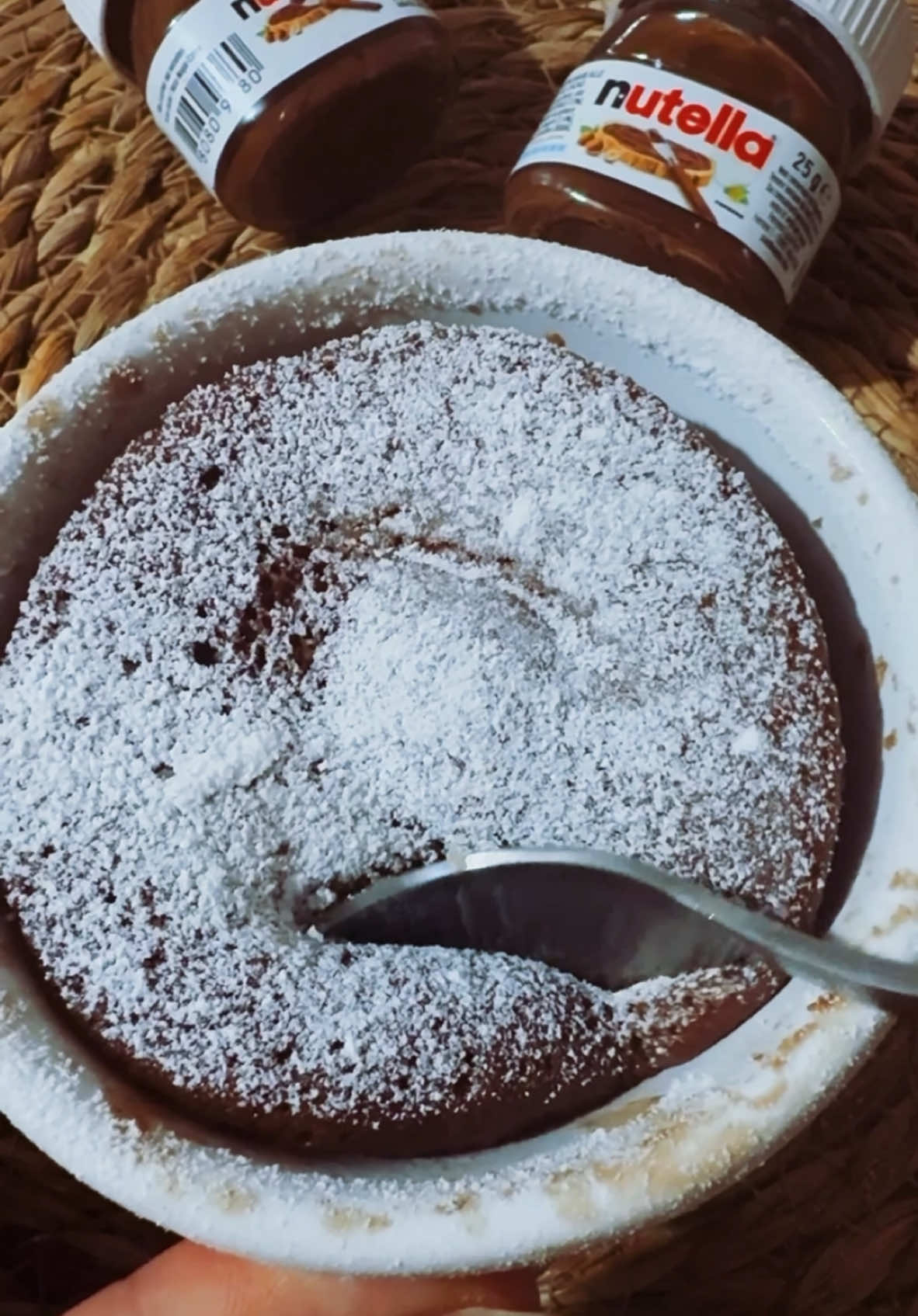 1-Minute Nutella Mug Cake – So Easy & Delicious! 🍫☕🔥” #mug #mugcake #baking #bakingtok #1min  1/2 cup Nutella  1 egg  3 tbs self rising flour  2 tbs milk 