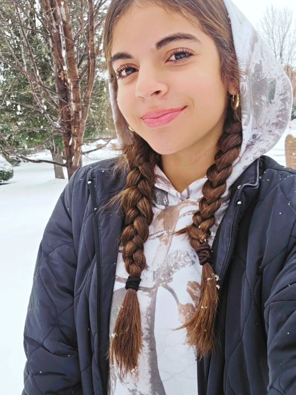 the 1st fall of snow ❄️ ⛄️ #snowintexas #lipsync 