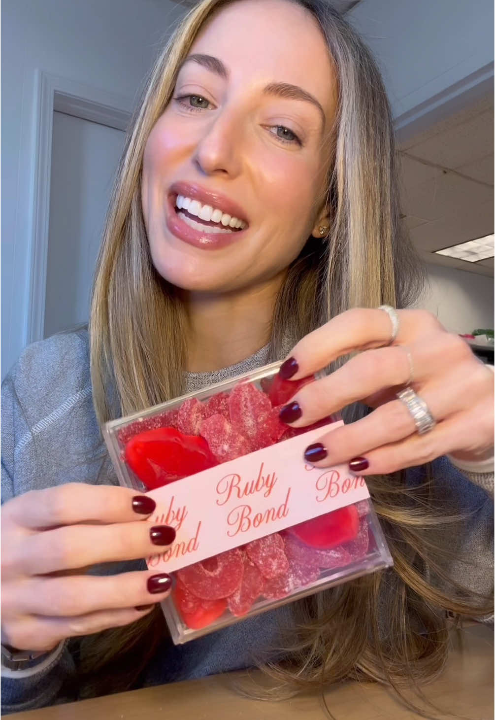 Did you know our candy boards come in a reusable acrylic base with a lid!? After you eat your candy don’t forget to repurpose the box for something fun or practical. We use the base as a soap dish in our kitchen and bathrooms ♥️ #rubybond #candy #candybox #candyboard #candygift #valentinesdaygift #valentinescandy #cherry 