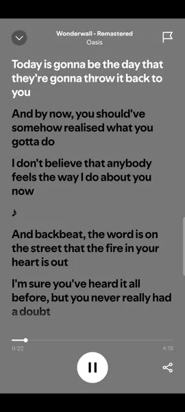 Part 76 | Guitarist's anthem | Wonderwall - Oasis #spotify #lyrics_songs #music #recommendations 