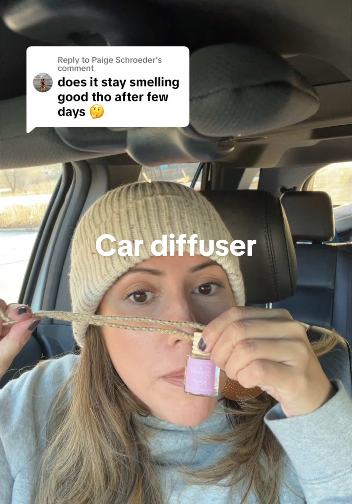 Replying to @Paige Schroeder long lasting & smells so good !! #carairfreshener #airfreshener #carfreshies #carfreshener #fallscents #tiktokshopfinds #tiktokshopping #airfreshener #cardiffuser #diffuser 