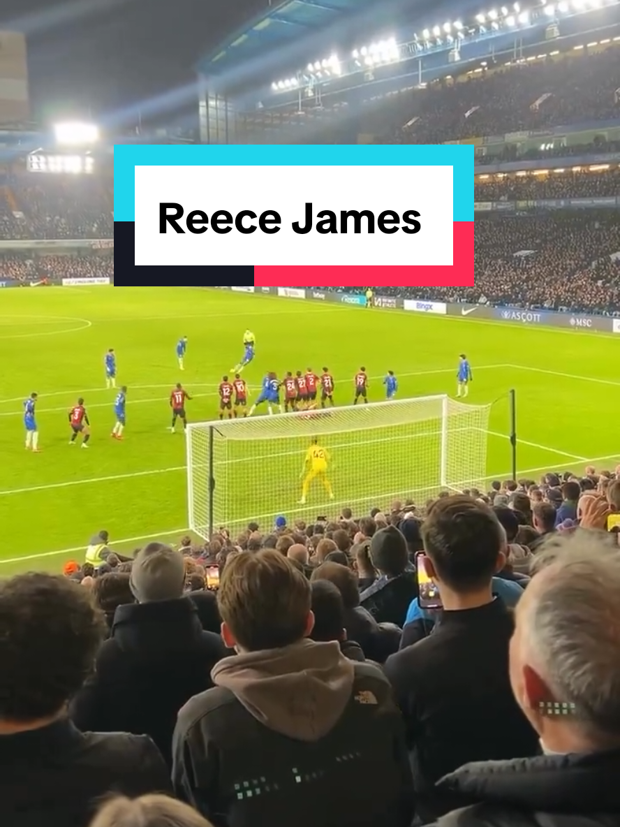 Chelsea fans go crazy after Reece James scored a wonder equaliser goal against small club Bournemouth. Maresca Out #Chelsea #foryou #reecejames #chelseafc #PremierLeague #cfc #ucl #fyp #footballtiktok #xyzbca #trendingvideo #KTBFFH #viral #enzomaresca #Bournemouth 