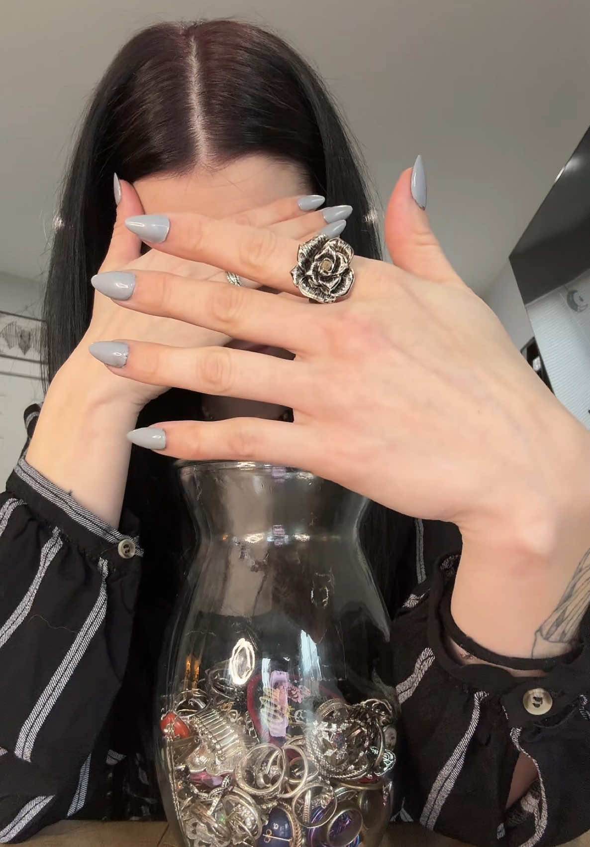 THESE RINGS 😍 going through all of my rings part 1 🥰 #mysteryjewlerygirl #foryewwww #mystery #jewlery #jar #trendingvideo #fyp #supportsmallbusiness #alt #unboxing #mysterybox #OOTD #lashes 