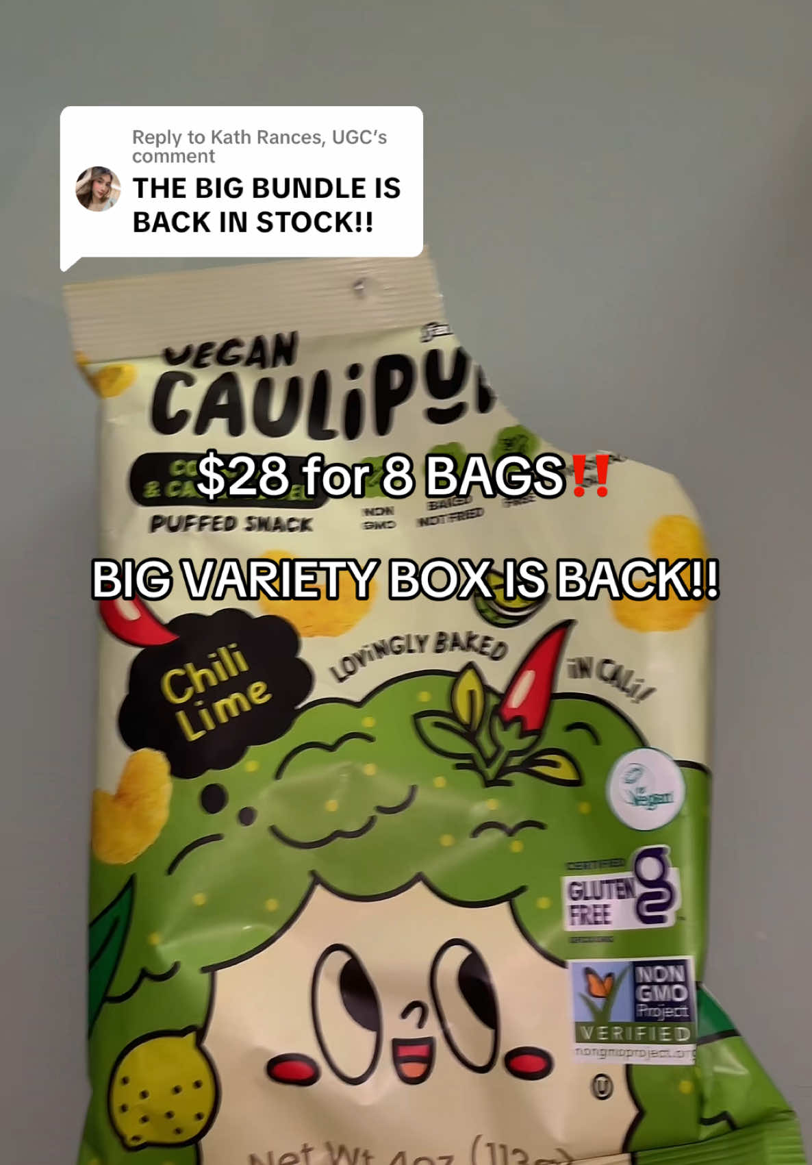 Replying to @Kath Rances, UGC @Caulipuffs #caulipuffs #healthysnack #snacks  #tiktokshopmademebuyit #lowcalorie 