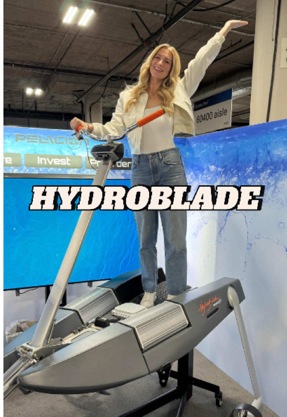 Imagine flying over the water on THIS!! 🤯 This is the brand new HydroBlade, an all-electric personal watercraft that gives riders an insane adrenaline rush without the difficulty and danger of a standard eFoil. Thanks to HyrdoBlade for partnering with me to show you this insane new product, I am soooo excited about this! Some stats for you: - Run Time: 4 hours - Speed: 40mph - Battery: Dual 5.5kWh batteries/29kg each  So what do you guys think, do you want to ride one of these? Available for preorder now at pelagion.com. 🌊 #ces2025 #hydroblade #hydrobladepartner #hydrofoil #jetski #personalwatercraft #efoil @pelagionelectric 