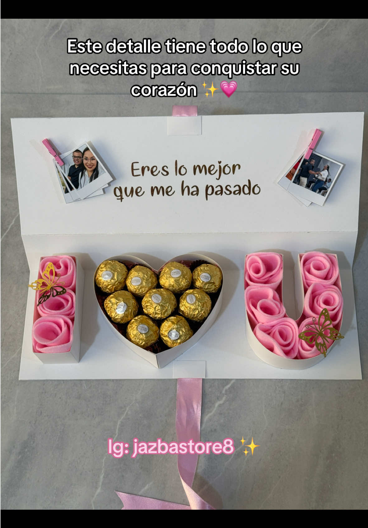 Box I LOVE YOU 🫶🏻💗                              ✨ Sorprende este San Valentín con el detalle más especial: nuestro Box I LOVE YOU 💝. Contiene: 🌹 9 rosas eternas que nunca se marchitan. 🍫 9 deliciosos chocolates Ferrero Rocher. 📸 6 mini fotos Polaroid personalizables. 💌 Una hermosa frase: ‘Eres lo mejor que me ha pasado’. Un regalo que combina dulzura, amor y recuerdos inolvidables. Perfecto para expresar lo que sientes. 🥰 🇵🇪Envíos a nivel nacional. | #RegalosSanValentín #DetallesConAmor #SanValentín2025 #RegalosPersonalizados #jazbastore8 #RosasEternas #FerreroRocher #AmorEterno #SorpresaEspecial #BoxILoveYou #ApoyaLoLocal #🇵🇪