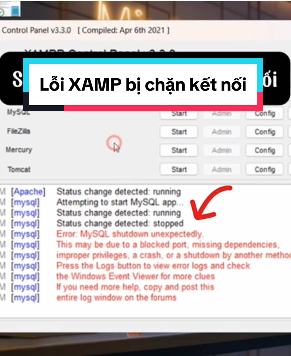 Sài XAMP rất dễ mắc lỗi linh tinh , khi dùng xong thì vào task end nó đi để tránh lỗi này  #xamp #mysql #myphpadmin #bug #IT 