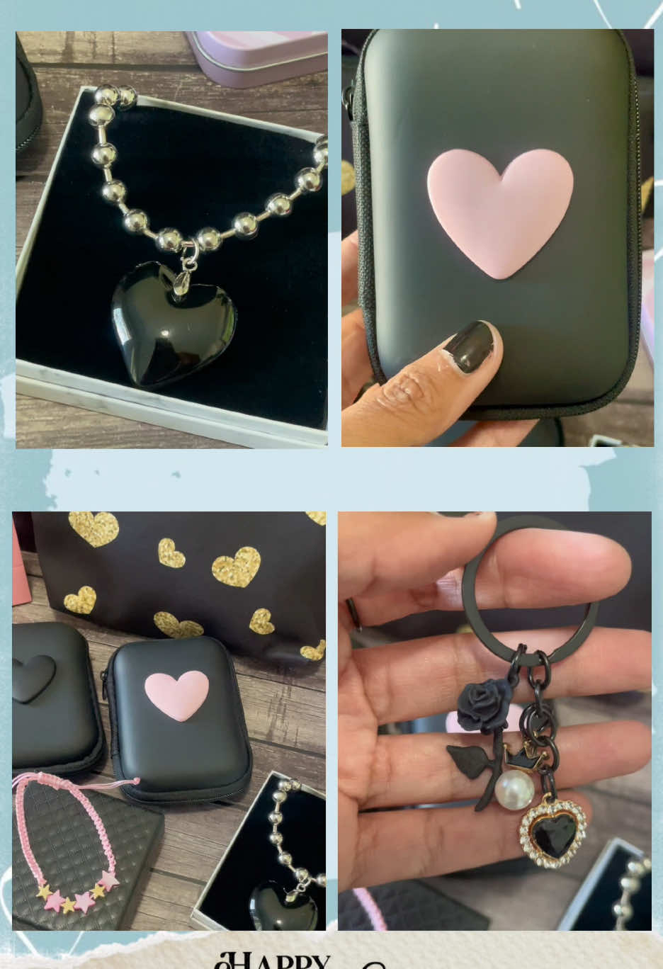 #happyvalentinesday #ValentinesDay #valentinesdaygift #giftsforher #gifts #giftideas #giftideas #shopwithme #jewelrybusiness #jewelry #keychains #joyas #regalos #regaloscreativos #heart #blackandpink #accessories #roses #girlythings #girlythings #earrings #savetiktok 