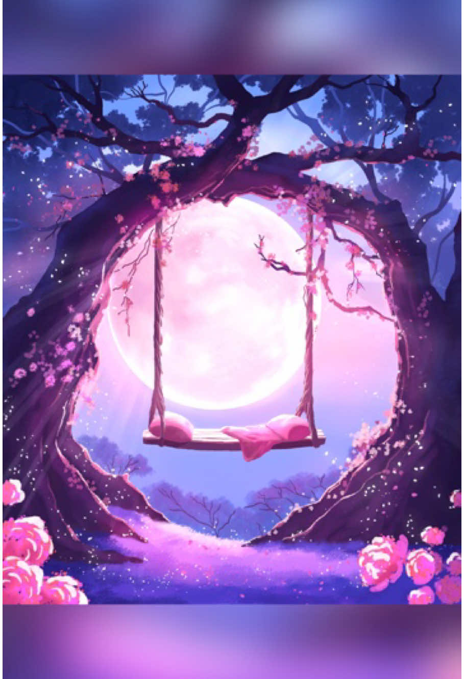 [The Dim Moon Rippling the Swing] Hey,look at this beautiful scenery.Let those who like this painting try to draw it together.#procreate #procreatetutorial #procreatebrushes #procreateart #applepencil 