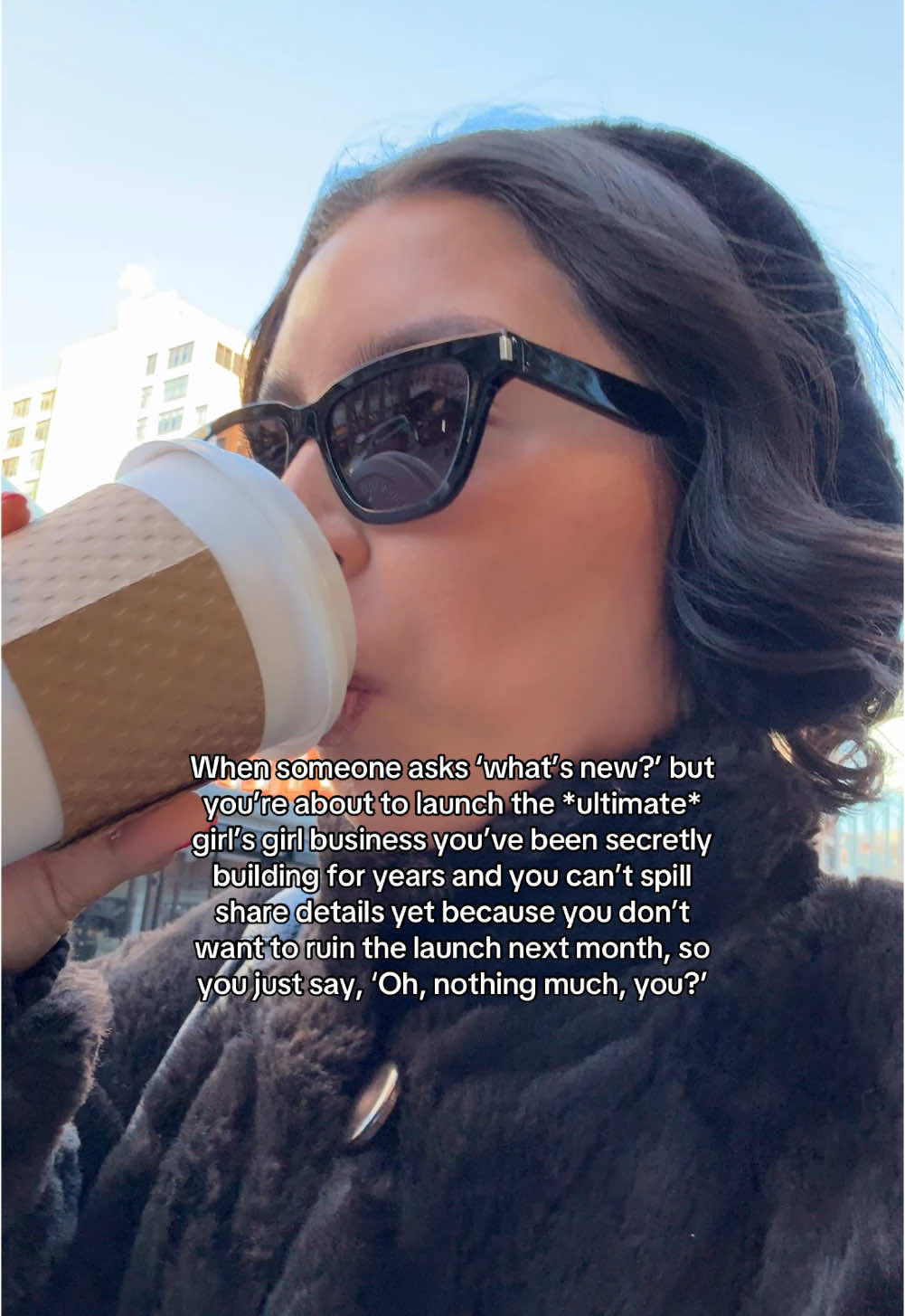 Me, casually saying ‘not much’ while secretly sitting on the biggest project of my life. 🫢💼 #fyp #foryoupage #nyc #newyork #founder #thatgirl #comingsoon 