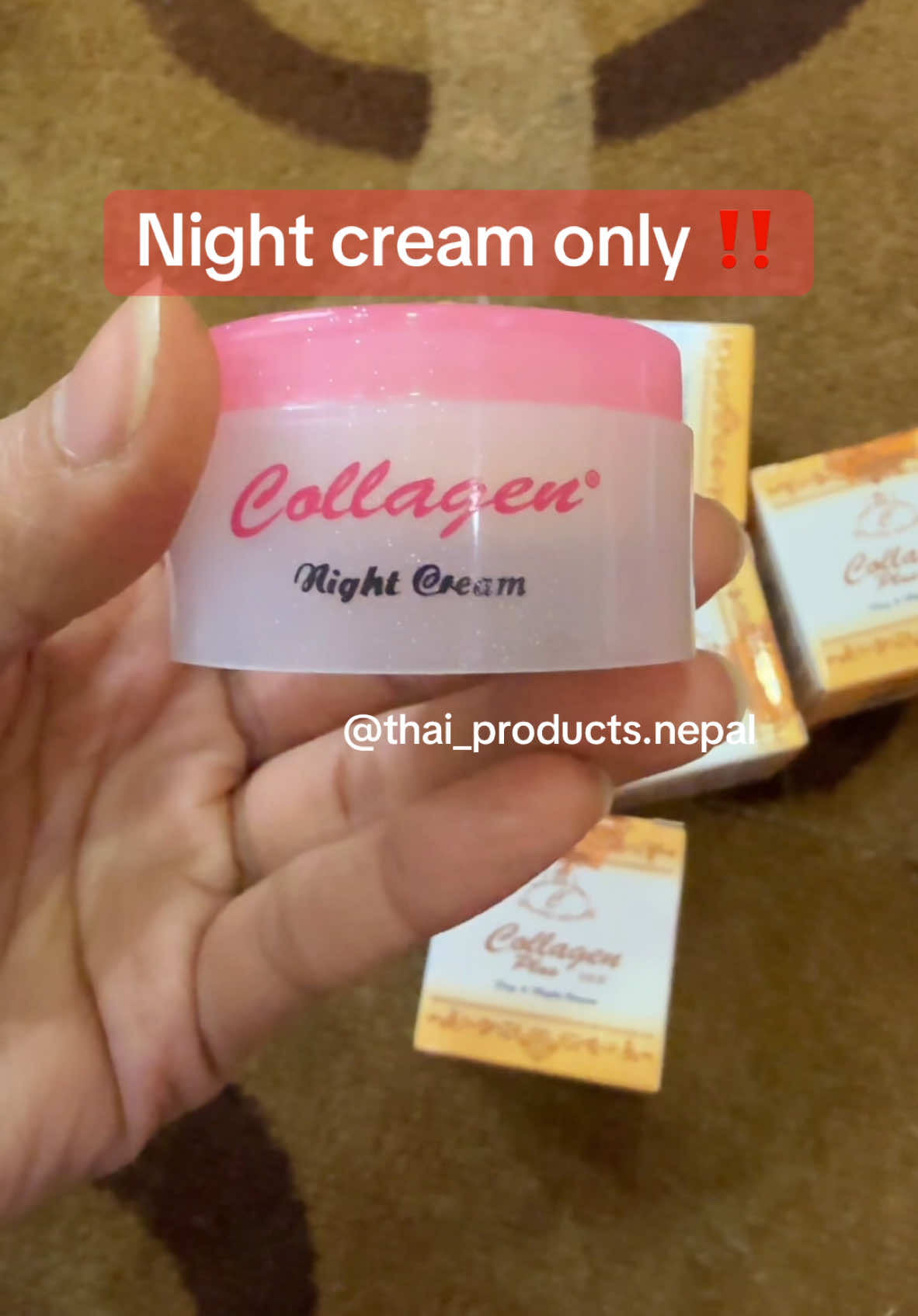 Collagen night cream only Available‼️ 100% original & authentuc collagen products. #collagennight #nightcream #cream #collagencream #collagenserum #foryou #foryoupage #creatersearchinsights  #creatersearch #capcutvideo #thaiproductsnepal 