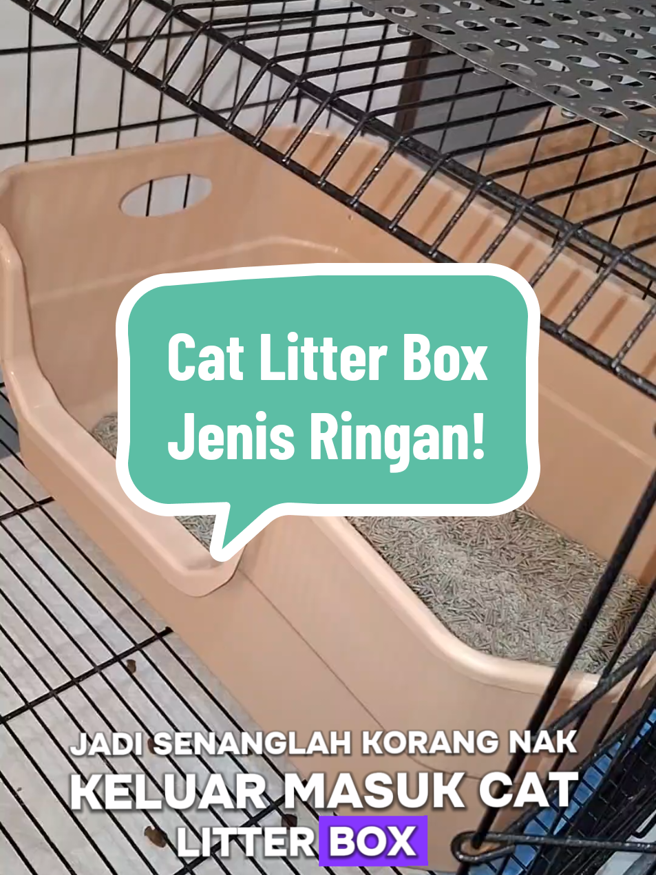 Kalau korang cari Cat Litter Box yang jenis ringan ,besar dan luas ,lepas tu boleh letak dalam sangkar ha korang boleh grab dekat beg kuning mommy tau! memang recomended! #catlitterbox #catlitterboxwithscoop 