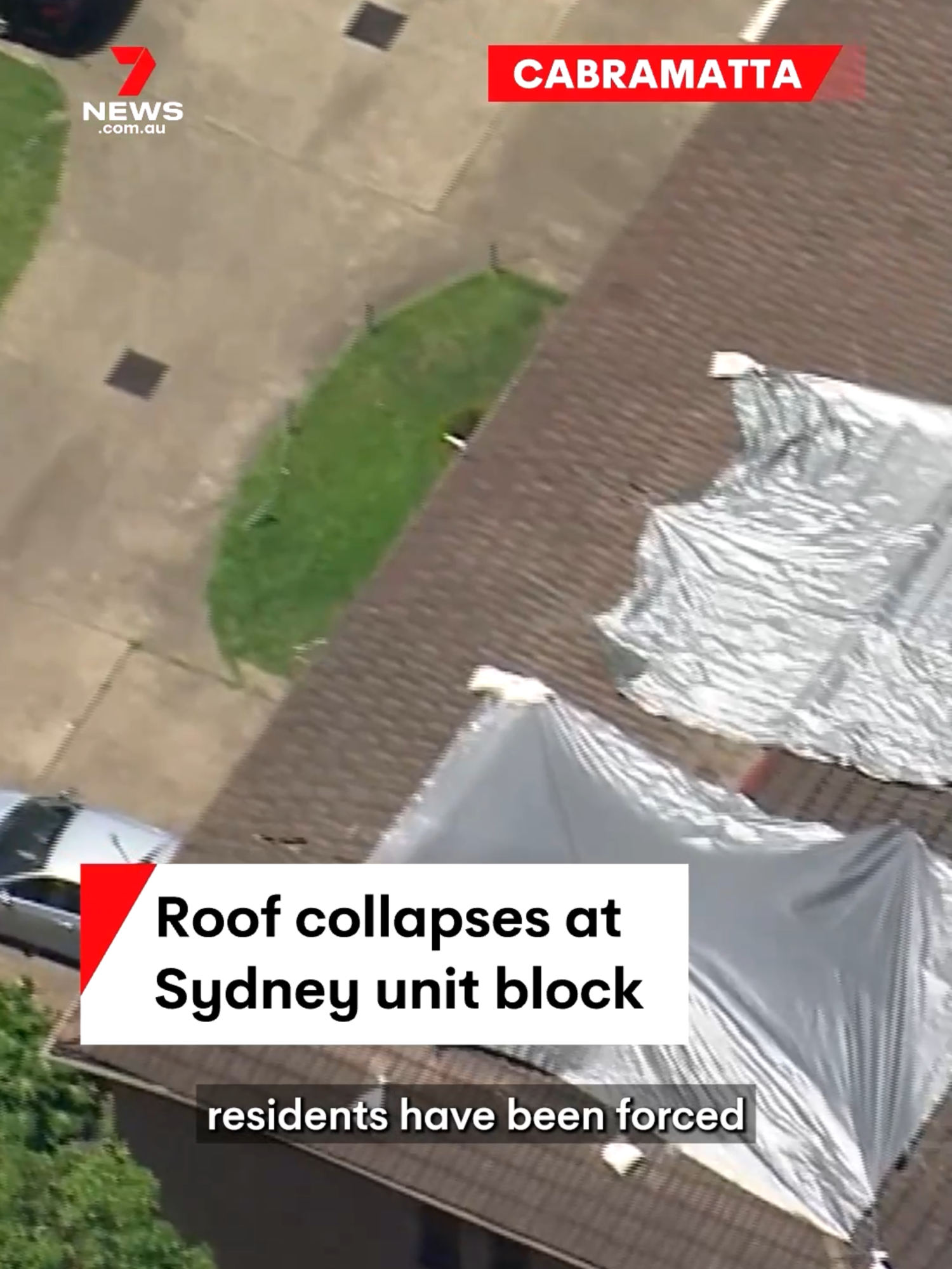 A roof has collapsed at a unit block in Cabramatta in Sydney's southwest. #apartment #unit #unitblock #house #housing #strata #emergency #collapse #roof #roofing #cabramatta #sydney #southwestsydney #7NEWS