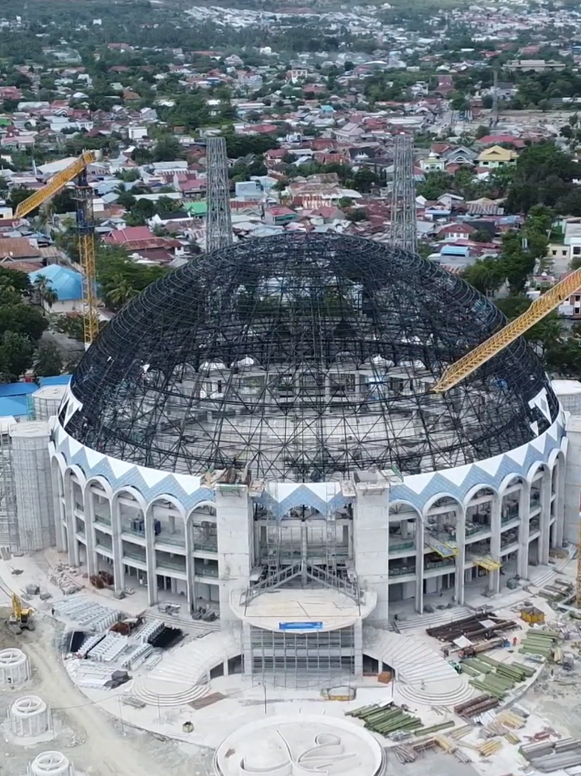 Proses pembangunan Masjid Raya Palu Sulawesi Tengah #palu #sulteng #masjidrayapalu #fyp #soalpalu #viralvideo 