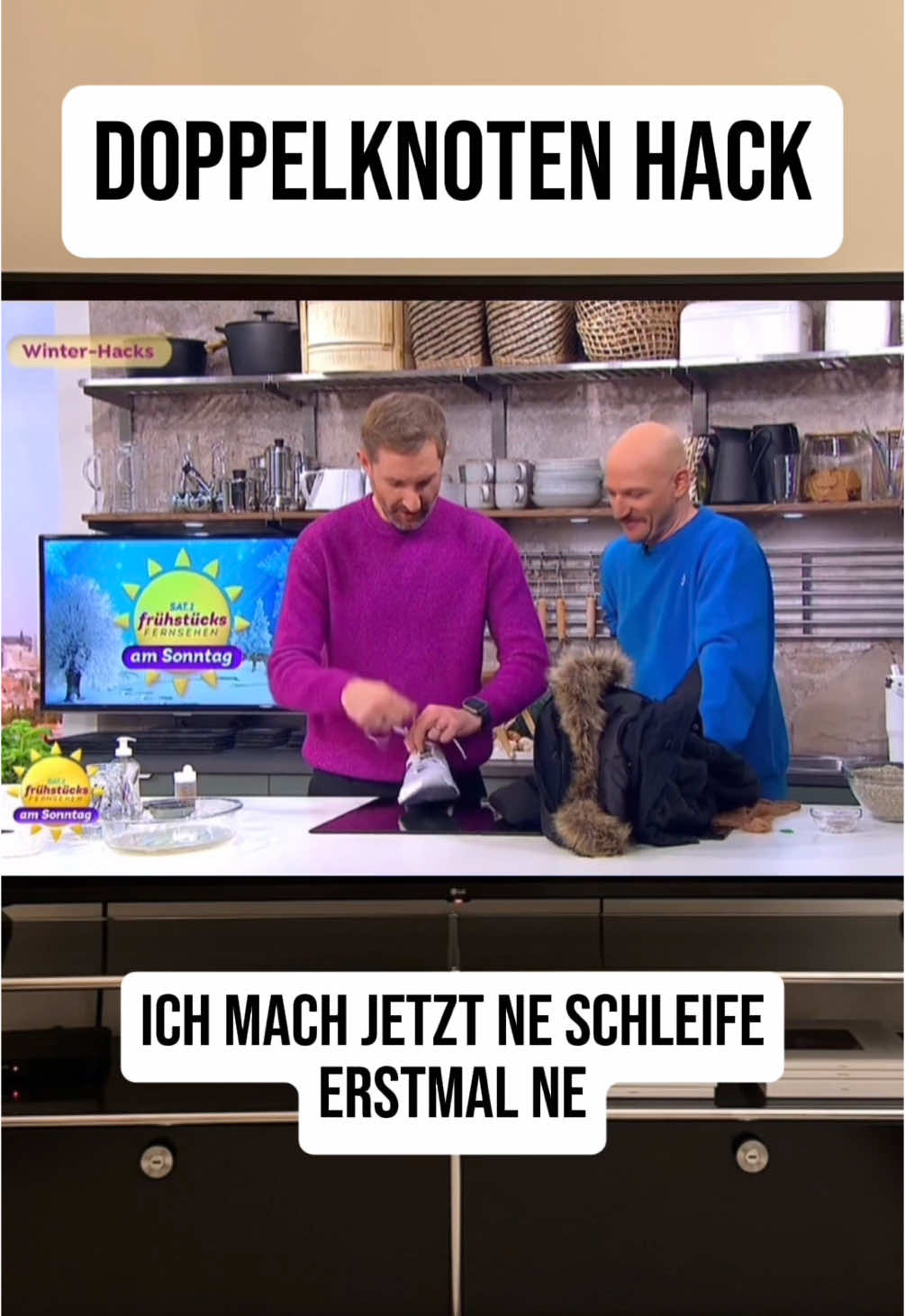 Ich habe Boschi im @Sat1 Frühstücksfernsehen meine Lieblings-Hacks gezeigt 👟👀😃