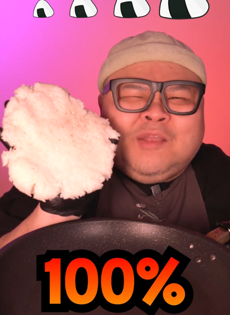 오니기리를 1~100%까지 먹어봤습니다! #허미노 #배고파 #만두제작단