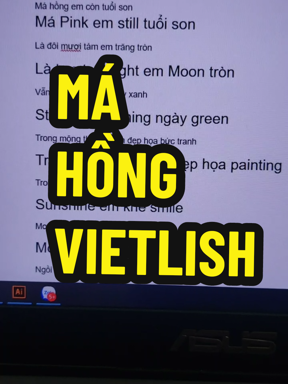 má hồng vietlish má hồng em còn tuổi son an ơi to be honest vibe nguyenxuanhung1997 Xuân Hùng Dịch Nhạc english tiếng anh #english 