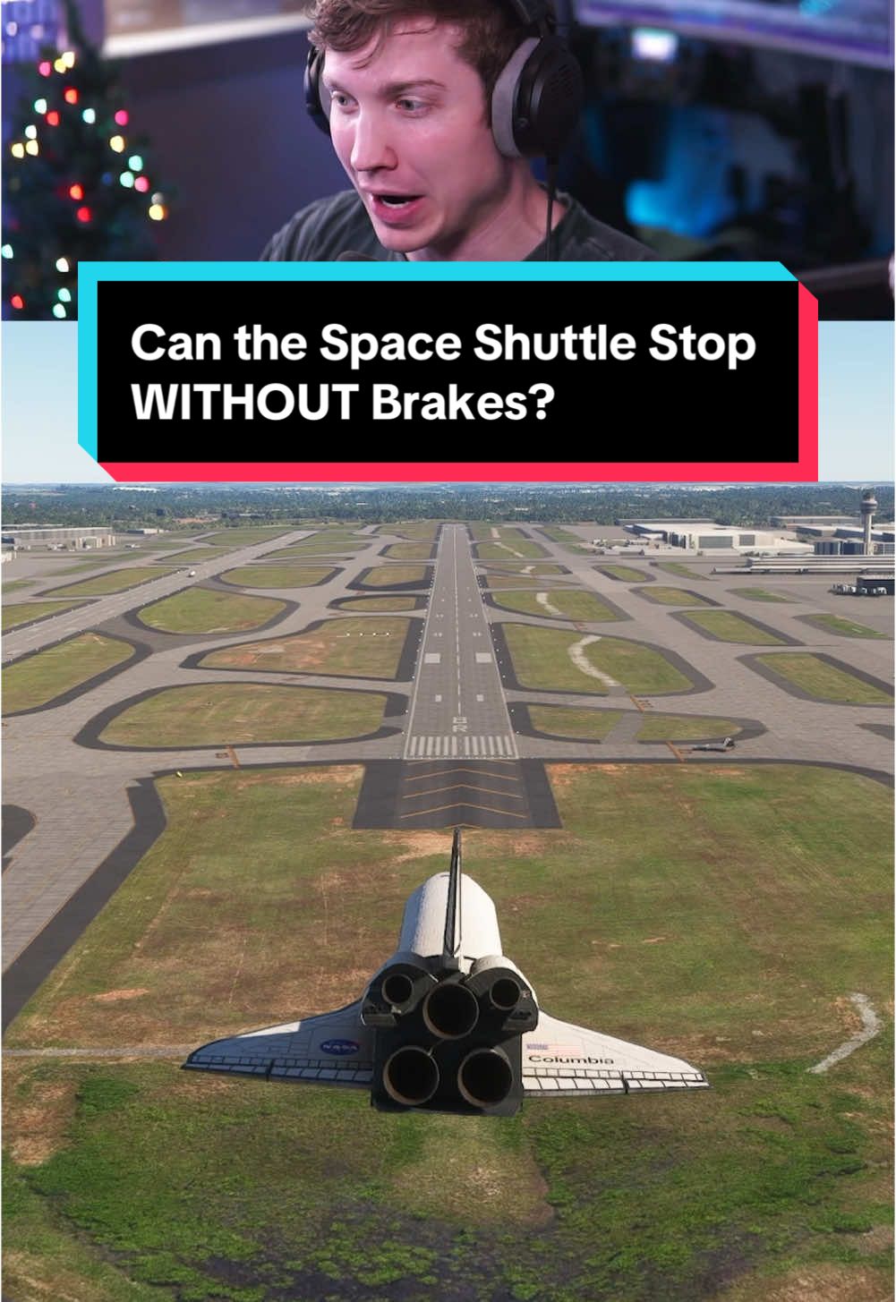 Can the Space Shuttle Stop WITHOUT Brakes? #aviation #spaceshuttle #nasa #space #Runway #area51 #msfs 